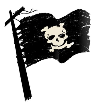 Grunge pirate flag