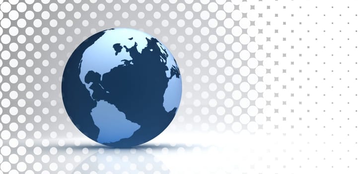 3d globe on halftone background