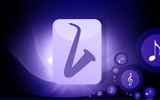 saxophone in yellow background