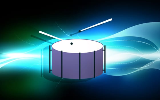 Illustration of a music drum and sticks