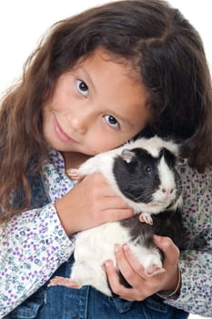 Girl with guinea pigs