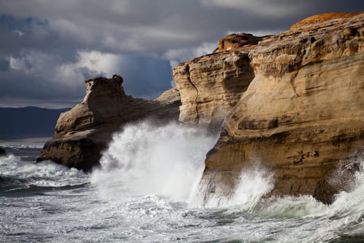 Oregon Coast rough seas landscape
