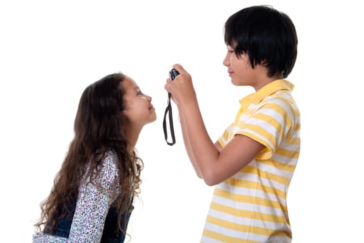 Children take pictures digitally