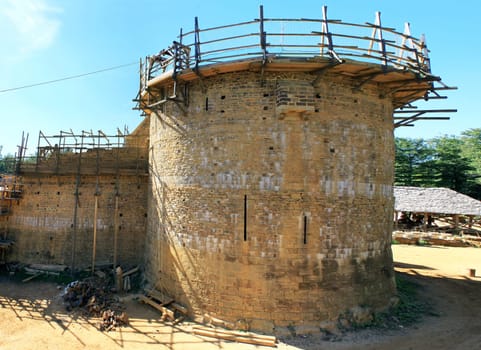 strong castle in construction
