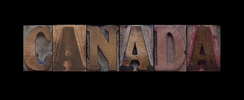 Canada in old letterpress wood type