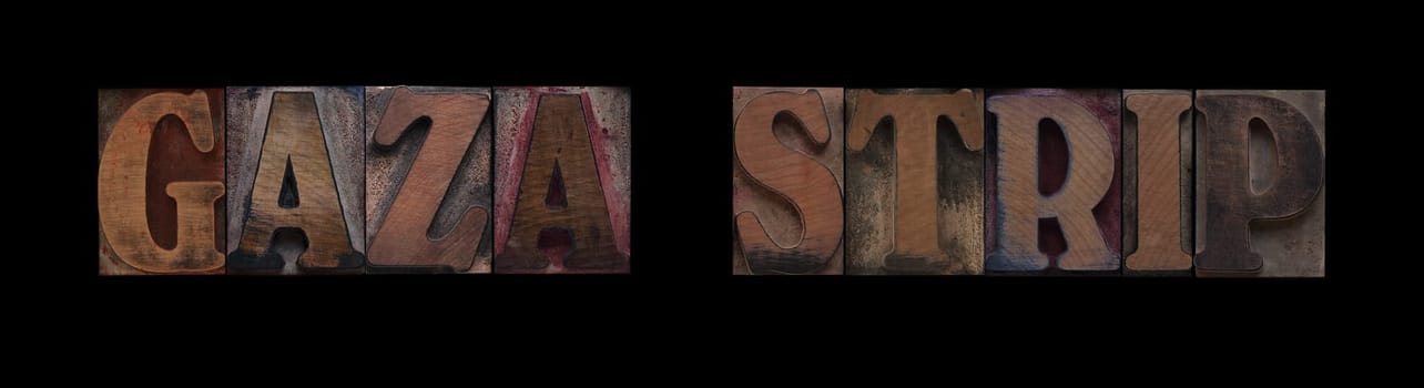 Gaza Strip in old letterpress wood type