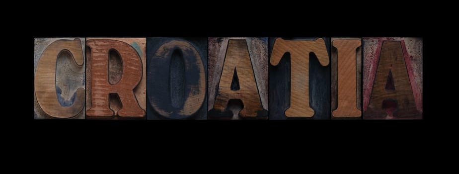 Croatia in old letterpress wood type