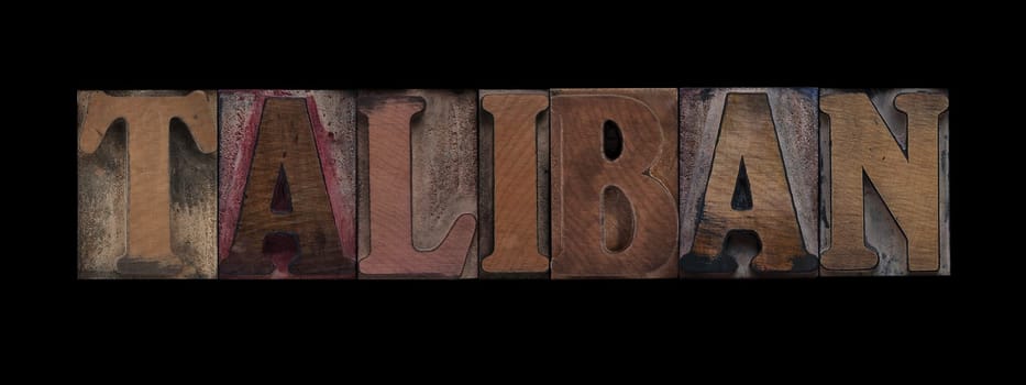 Taliban in old letterpress wood type
