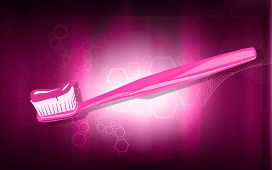 Illustration of red and black toothbrush