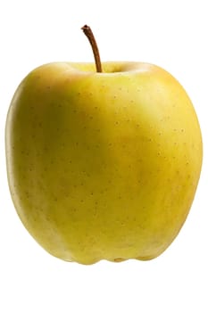 Natural yellow apple isolated on white b
