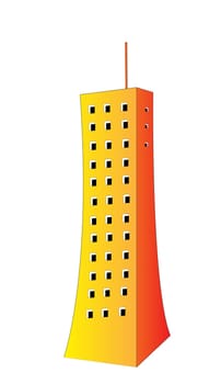 orange cartoon building
