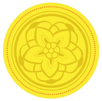 flower pattern on a  yellow circle background