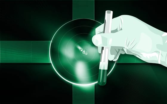 hand holding a test-tube