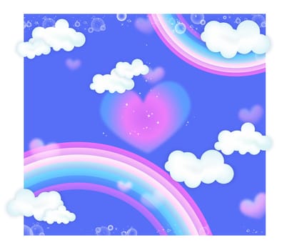 rainbow and heart