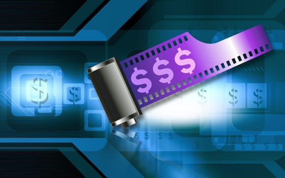 film negative roll with dollar symbol
