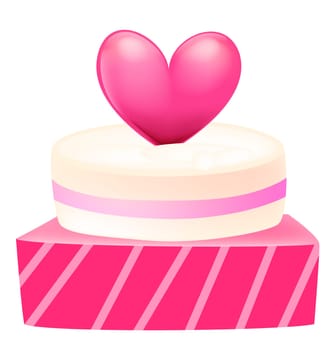a cake with heart