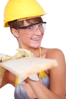 woman carrying wood