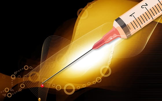 Illustration of a syringe with markings