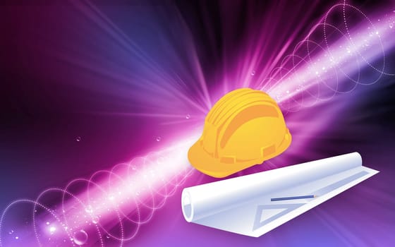 hardhat and drawing sheet