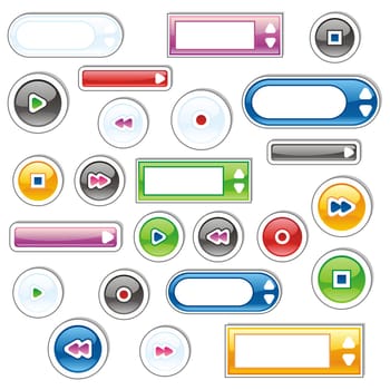 fully editable vector web buttons with d