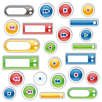 fully editable vector web buttons with d