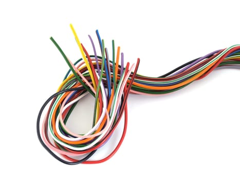 Close up of multicoloured six amp electrical wire