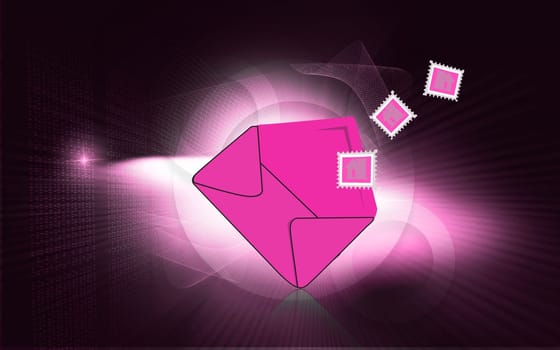 Illustration of an envelope with stamps
