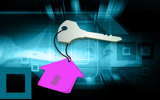 key with a tag of house