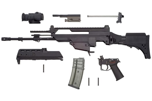 Advanced automatic weapon G36 in armamen