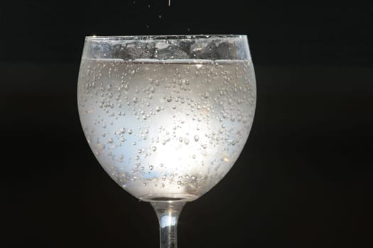 Glass with drink.
