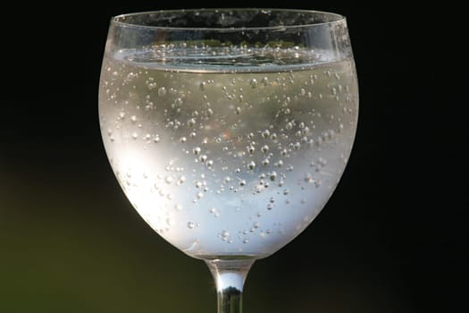 Glass with drink.