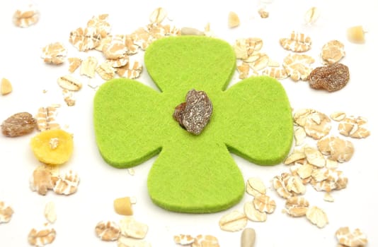 Muesli with felt decoration