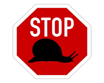 Stop sign for snails