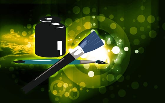 brushed and paint pot