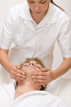 Male skin care - facial massage