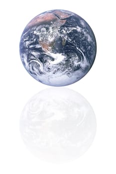 Planet earth with reflection