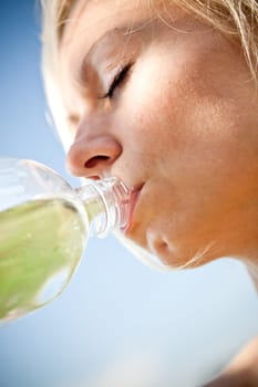 Woman drinking water