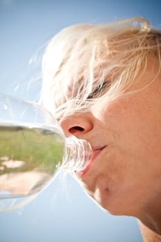 Woman drinking water