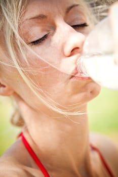 Woman drinking water