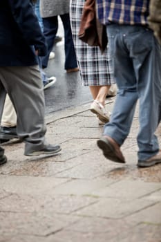 Crowd walking - group of people