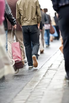 Crowd walking - group of people