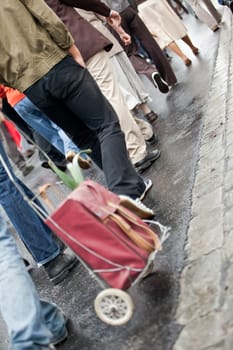 Crowd walking - group of people