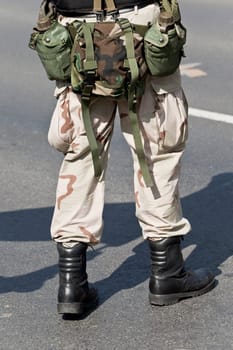 Single soldier waiting - army series