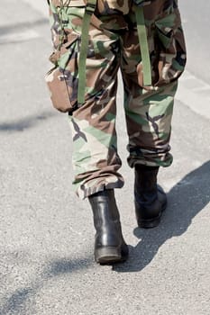 Single soldier waiting - army series