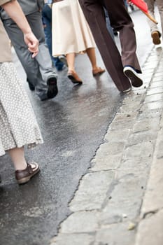 Crowd walking - group of people