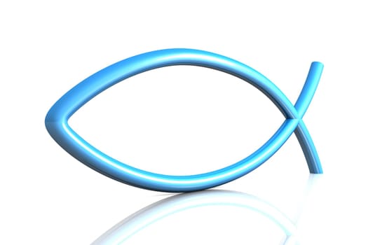 3D ICHTHYS Blue - Abstract Fish Icon