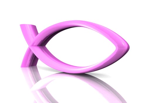 3D ICHTHYS Pink - Abstract Fish Icon