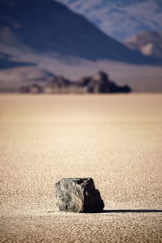 Death Valley rock on lake bed