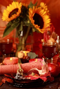 Place setting for Thanksgiving