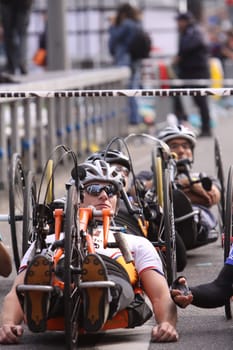 Hindbiker at the Cologne Marathon